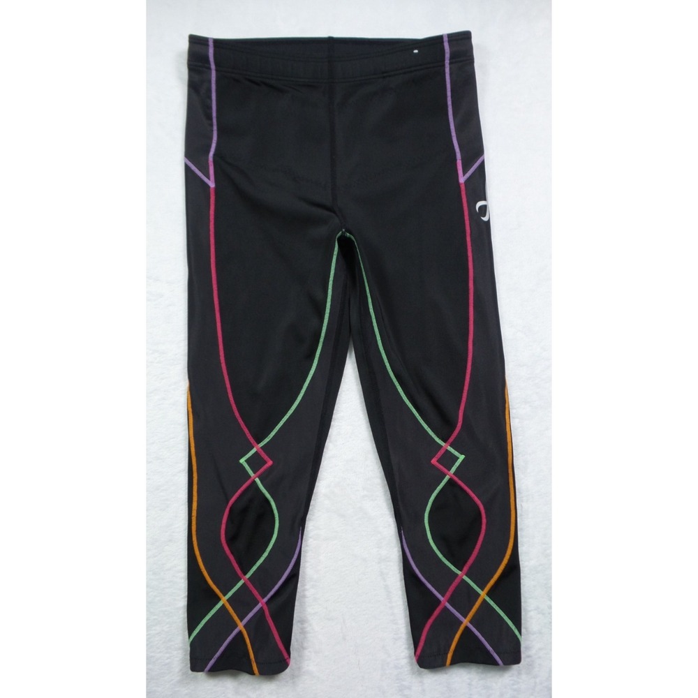 CW-X CWX Pants Womens Size Medium Black Leggings Crop Stabilyx Joint Support
